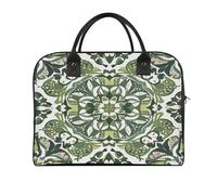 Green Decorative Pattern Laptop Tote Bag Casual Travel Handbag Multi Pocket Shoulder Bags for Work Travel