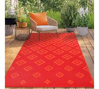 Green Decore Reversible Recycled Plastic Outdoor Rugs | Perfect for Garden, Patio, Picnic, Decking | Stain And Water Resistant | Bettina Red/Orange, 120 x 180 cm