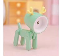 (Green deer) LED Night Light Mini Folding Desk Lamp Cute Pet Lights Dog Deer Portable Night Light Student Living Room Decor Gift