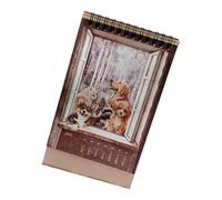 Green Desk Planner with Retro Memo Clips and Multifunctional Calendar Display Paper Texture Decor (117) Vintage Memo Calendar Desktop Stand