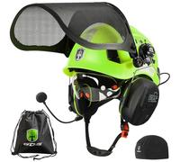 GREEN DEVIL Chainsaw Protective Helmet - 5-in-1 Forestry Safety Set With Bluetooth Earmuffs, Face and Double Layer Eye Protection, EN397, Impact-Resistant