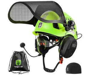 GREEN DEVIL Chainsaw Protective Helmet - 5-in-1 Forestry Safety Set With Bluetooth Earmuffs, Face and Double Layer Eye Protection, EN397, Impact-Resistant