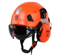 GREEN DEVIL Mervex Vent 3-in-1 Safety Helmet Set EN 397, Work Helmet, Construction Helmet with Visor (Clear/Tinted) and Ear Protection SNR 32 dB, ABS Industrial Helmet 53-63 cm for Construction Site