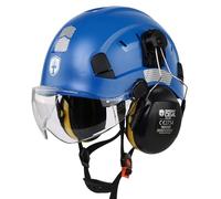 GREEN DEVIL Mervex Vent 3-in-1 Safety Helmet Set EN 397 | Work Helmet with Visor (Transparent/Tinted) and SNR 32 dB Hearing Protection | ABS Industrial Helmet 53-63 cm for
