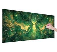 Green Diamond Art Kits for Adults, Abstract Diamond Painting Kits for Adults, Full Square Drill Crystal Art Cross Stitch Embroidery Crafts for Beginners, Suitable for Home Wall Decor, 70x30cm V-58