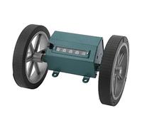 Green Digital Rolling Meter Counter, 5 Digit Length Counter with Rolling Wheel, Clear Display for Fabric Manufacture, Stainless Steel and Alloy Construction for Durable Use in Weav