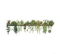 Green Dill Leaf Wall Sticker 30x90cm PVC Hanging Basket(30 * 90CM 1pcs)