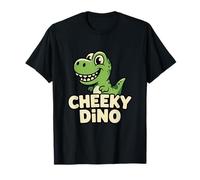 Green Dinosaur Cheeky Dino Funny Cute Cartoon Reptile Kids T-Shirt