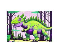 Green dinosaur Pattern Wooden Jigsaw Puzzle Horizontal 300 Pieces for Family Leisure and Creativity Enhancement