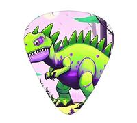 Green dinosaur Stylish and durable guitar picks, three types of thin, medium and heavy guitar picks (12 pieces), suitable for guitar, bass, electric guitar, ukulele,