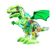 (Green) Dinosaur Toy Electric Walking Jurassic T Rex Figurine For Kids With Light