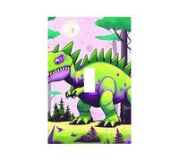 Green Dinosaur Unbreakable Polycarbonate Switch Plate-Modern 1 Gang Light Cover for Home Office with Matching Screws