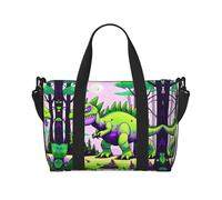 Green dinosaur Women's Hand-held Crossbody Travel Bag, Casual Handbag with Zipper, Suitable for Work, Travel, Fitness, Travel