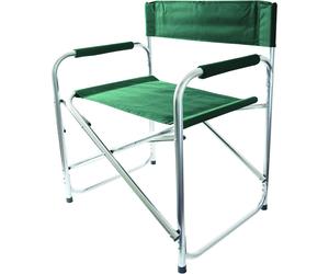 Green Directors Chair Folding With Arms Aluminium Canvas Portable Camping Garden