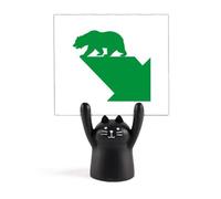 Green Disadvantage Bear Market Memo Holder Cartoon Black Cat Stand Decoration