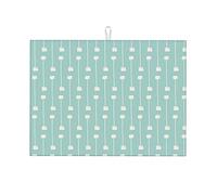 Green Dish Drying Mat Lattice Geometry Polka Dots Nordic Dish Drying Pad Durable Small 16 X 18 Inch