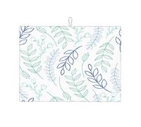 Green Dish Rack Mat for Kitchen Counter Lattice Geometry Polka Dots Nordic Kitchen Dishes for Countertop Small 16 X 18 Inch