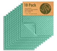 Green Dodo Swedish Dishcloth 10 Pack - Eco Friendly Biodegradable & Sustainable Sponge Kitchen cloth - Absorbent & Odour Free Dish Cloths For Kitchen - Reusable Kitchen Sponge Paper Towel Alternative