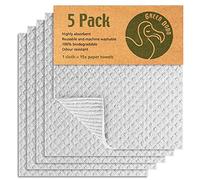 Green Dodo Swedish Dishcloth 5 Pack - Eco Friendly Biodegradable & Sustainable Sponge Kitchen cloth - Absorbent & Odour Free Dish Cloths For Kitchen - Reusable Kitchen Sponge Paper Towel Alternative