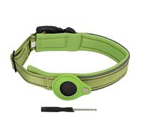 Green Dog Collar Nylon Reflective Pet Find Anti Lost Location Tracking Protective Cover (Green L size)