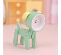 (Green dog) LED Night Light Mini Folding Desk Lamp Cute Pet Lights Dog Deer Portable Night Light Student Living Room Decor Gift