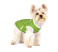 Green Dog Paw Bones,Cotton Sleeveless Pet T-Shirt Soft Stretchy Puppy Breathable Vest,S