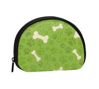Green Dog Paw Bones, Women's Storage Bag Shell Makeup Bag Small Coin Purse Shell Change Pouch