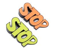 Green Door Stopper, Stop Sign Design, Non-Slip Silicone, 12.5 x 5.7 x 2.5 cm,