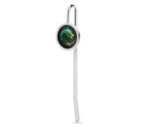 Green Dragon Bookmark Metal Book Marks for Reading with Round Hanging Charm Reading Bookmarks Gifts Pretty and Increase Reading Interest for Women Men