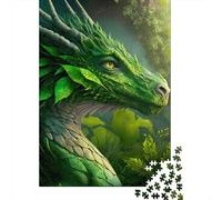 Green Dragon Jigsaw Puzzle for Adults 1000 Piece Jigsaw Puzzle Forest Scene Puzzle Game for Family Home Decor Gift 38x26cm/1000pcs