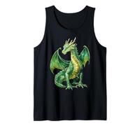 Green Dragon Motif Mythical Artwork Green Dragon Tank Top