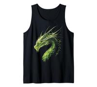 Green Dragon Motif Mythical Illustration Green Dragon Tank Top