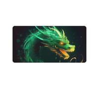 Green Dragon Mouse Pad Gaming Mousepad Desk Mat Smoothing Rubber Mousepad for Fluid Control Ultra-Stable Non-Slip Rubber Base Mouse Pad (24x12 in)