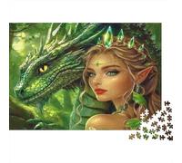 Green Dragon Queen 1000pc Jigsaw As Interlocking Puzzles Jigsaw Puzzles That Are Impossible Hard Difficult Challenging for Home Decor Hobby 52x38cm/1000pcs