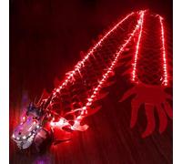 Green Dragon Ribbon Streamer with Lights, Light Up LED Dragons Dance Flow Toy for Adults, Outdoor Sports Fitness Dragon Dance Ribbon for Night