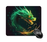 Green Dragon Square Mouse Pads Non-Slip Rubber Base Mouse Mat Cute Mousepad Funny Computer Desk Accessories for Office Home Gaming Work 25 * 30cm