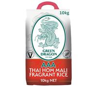 Green Dragon Thai Fragrant Jasmine Rice 10KG | Thai Hom Mali | AAA | Premium Rice | White Rice | Chinese Ingredients | Chinese Asian Cooking | 10KG