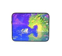 Green Dragon with Floral Fish Laptop Sleeve Case Notebook Computer Pouch Tablet Briefcase Carrying Bag for Work 17 Inch