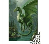 Green Dragon with Wings,Rätsel Für Erwachsene 38x26cm/1000pcs,Herausforderungsspiele Beautiful Rivers And Mountains