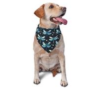 Green Dragonfly 1 Print Dog Bandana for Small Medium Large Dogs, Adjustable Cute Cat Dogs Kerchief Triangle Bibs Scarf Handkerchief Accessories