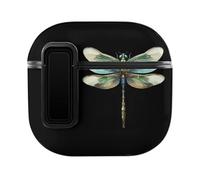 Green Dragonfly Compatible with Airpods 4 Case PC Scratch-Resistant Drop-Proof Protective Cover with Secure Buckle