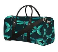 Green Dragonfly Foldable Travel Duffle Bag Waterproof Sports Gym Bag with Shoulder Straps