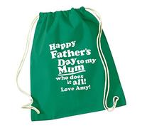 Green Drawstring Bag Happy Father's Day to my Mum Who Does it all! | Cotton