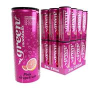 Green Drinks Pink Grapefuit Paloma Mocktail - Alcohol Free Soft Drink - Low Calorie Sparkling Drink - No Sugar, Sweetened with Stevia, No Aspartame - Pink Grapefruit Flavour - 24 Cans x 330ml