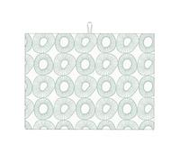 Green Drying Mat Lattice Geometry Polka Dots Nordic White Kitchen Mat for Countertop Large 18 X 24 Inch