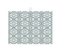 Green Drying Mats for Countertop Geometry Lattice Line Modern Large Drying Mat for Kitchen Counter Machine Washable Large 18 X 24 Inch