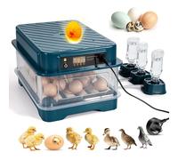 Green Dual Electric Fully Automatic Egg Incubator, 24 Egg Capacity, Auto Egg Turner, 3 Water Bottles for Automatic Humidification, Egg Candler for Infertile/Dead Eggs