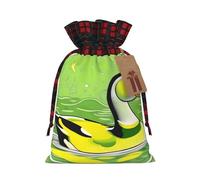 Green Duck Fashionable Print Small Drawstring Storage Bag Lightweight and Beautiful for Various Festivals