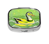 Green Duck Square mini Pill Box, Travel Pill Box, can be Put into Wallet or Pocket to Store a Variety of Small Items