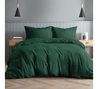 (Green Duvet Cover with Pillow Case Pair, Super King) Luxury Duvet Cover Bedding Set 10.5, 13.5, 15 Tog